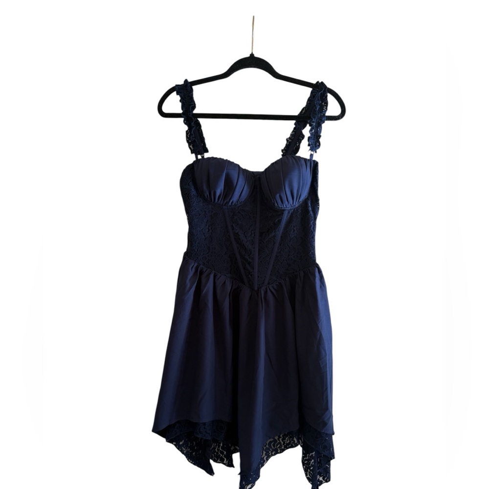 Elegant Navy Blue Dress - Picture 3 of 7